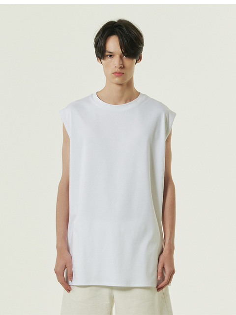 티셔츠 - 오파츠 (ooparts) - over-sized tank top White