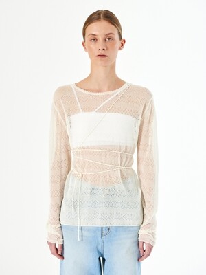 TIE UP LACE KNIT (ivory)