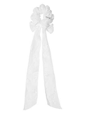 Star Scarf Hair Chouchou (White)