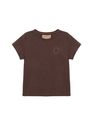 CIRCLE LOGO CROP TOP IN BROWN