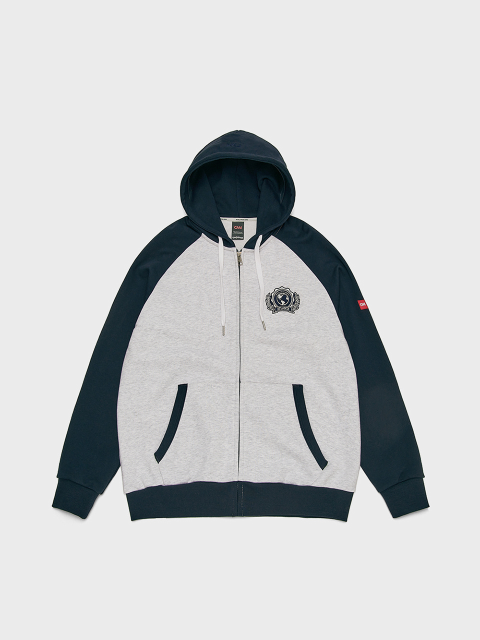 아우터 - 씨엔엔 어패럴 (CNN APPAREL) - 스타일 WORLD 지구본 집업 후디 네이비 CA23SHD101NVY