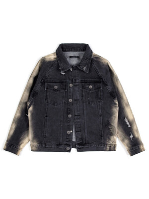 BBD Side Bleached Denim Jacket (Charcoal)