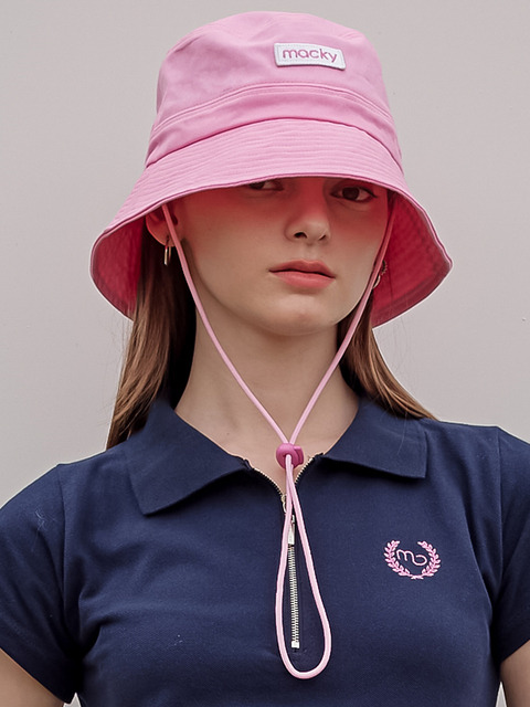 골프 - 맥키 (macky) - logo patch bucket hat pink