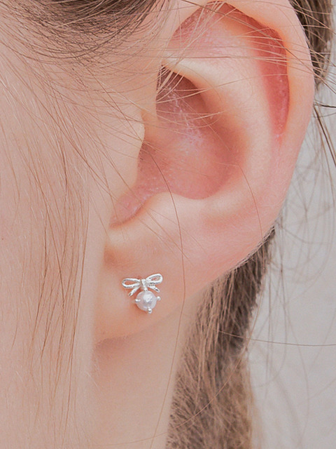주얼리 - 앵브록스 (ENGBROX) - bell ribbon pearl earring