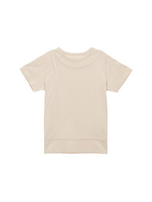 LAYERED DETAIL TOP IN PALE BEIGE