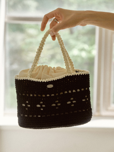 Slowslowly] Daisy Raffia Big Tote Bag