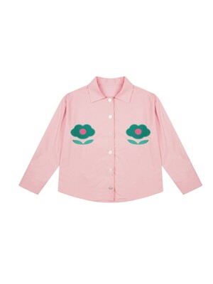 (W) Foli Garden PJ Shirts, Pink