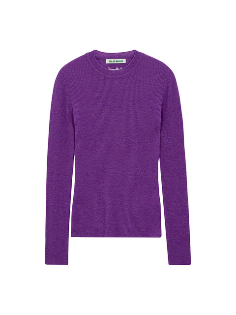 니트 - 샐러드바구니 (SALADBAGUNI) - Mohair Ribbed Round Pullover_purple