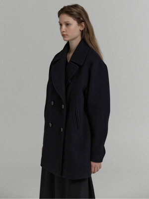 Boyfriend pea coat (Navy)