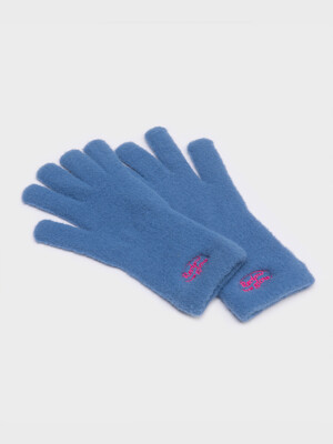 FLUFFY LOGO GLOVE BLUE