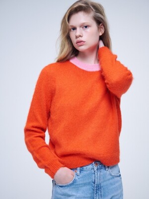 FIKA Mohair-blend Pullover, orange