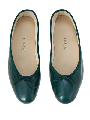 Porselli Leather Flat shoes_Dark Green