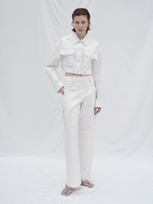 COTTON WIDE POCKET PANTS (IVORY)