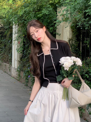 프릴 패턴 하프슬리브 가디건_4color