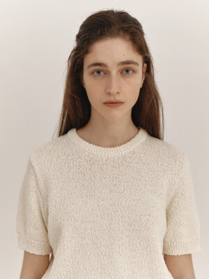 Tweed Half Sleeve Knit(Ivory)