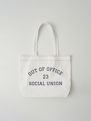 Out of office eco bag_white/navy