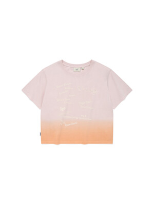 우먼 그라데이션 티셔츠 라이트 핑크