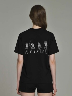 24SS LENUCU 냉감 프린트 티셔츠(블랙)