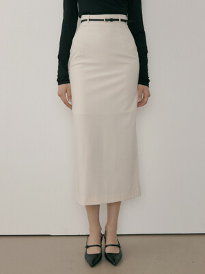 MOR CLASSIC MAXI SLIT SKIRT CREAM