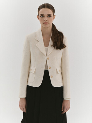 Salted boucle blazer (Ivory)