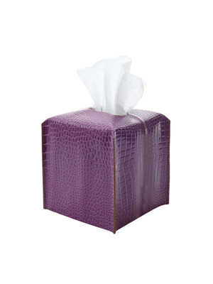 Tissue Case Purple Crocodile Pattern (티슈 케이스 퍼플 악어패턴)