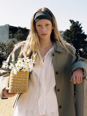 Wind half trench coat_Light khaki