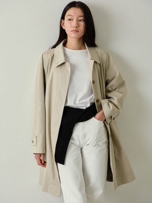 belted half trench coat (beige)