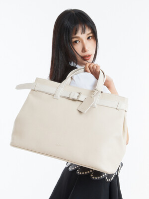 BELT TOTE BAG, CREAM