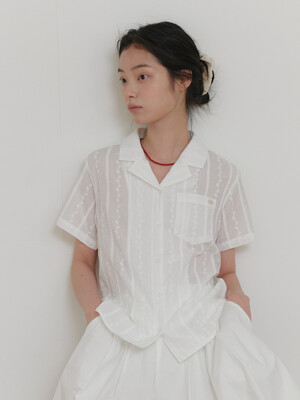 LACE OLIVE SHIRT_WHITE