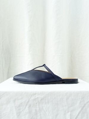 T strap mules Navy