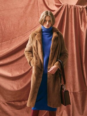 REAL MINK COAT. CAMEL