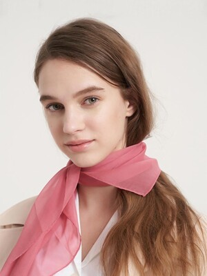 Solid chiffon silk scarf pink