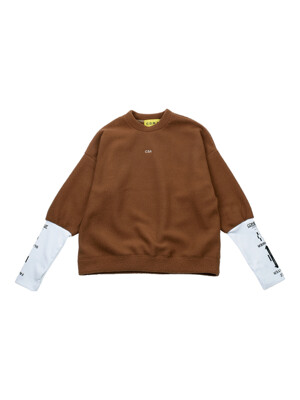 [UNISEX] Arm-Warmer Fleece Pullover (Brown)