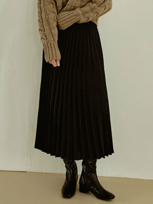 Cherish pleats long skirt (2color)