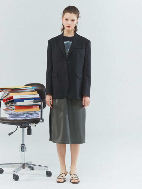 아우터 - 클루드클레어 (Clue De Clare) - adjustable waist jacket Black