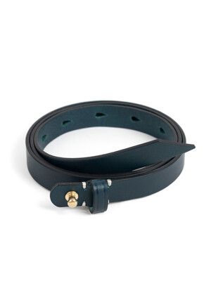 BR BUTTON STUD LEATHER BELT (navy)