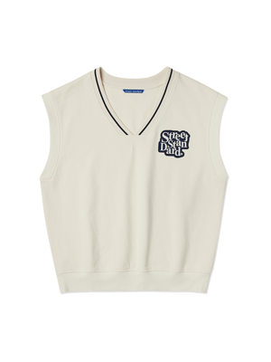 [STSD] VARSITY SWEAT VEST (SUNCSVT001_WH)