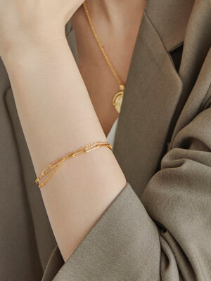 CP D Gold 925 Silver Bracelet