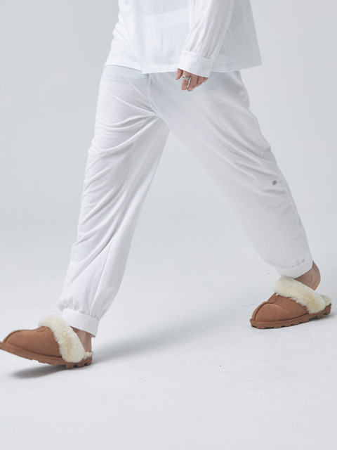 라운지웨어,라운지웨어 - 고저 (GOZER) - UNDER WOOL-BAND THERMAL PANTS_WHITE