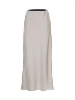 Satin Maxi Skirt Beige