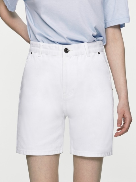 데님 - 드파운드 (DEPOUND) - denim shorts - white