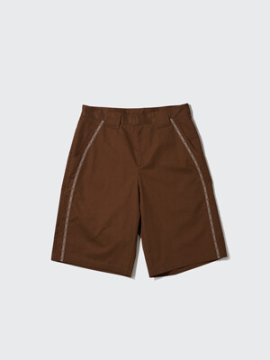 EMBROIDERED SHORTS_BRICK
