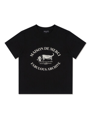 우먼즈 퍼피 로고 싱글 저지 반소매 티셔츠 블랙(FCD2TS520W)