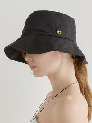 over flap cotton bucket hat (C015_black)