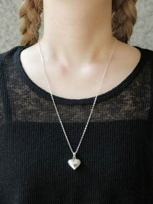 Heart Pendant Chain Long Silver Necklace N01125