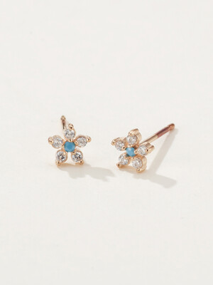 925 Mini Cubic Flower Earrings