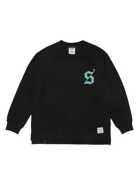 티셔츠 - 스티그마 (STIGMA) - OLD LETTER  OVERSIZED LONG SLEEVES T-SHIRTS BLACK