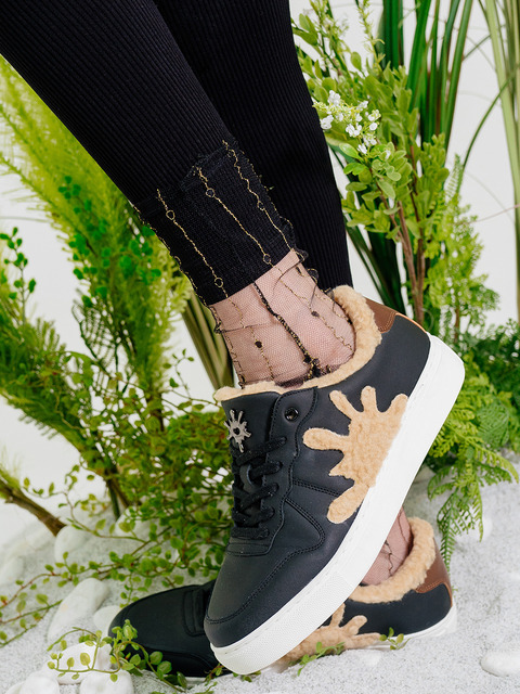 스니커즈,스니커즈 - 누스미크 (NUOSMIQ) - SANA sneakers (black*beige)