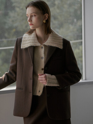 MOHAIR COLLAR KNIT CARDIGAN (CD-2000)