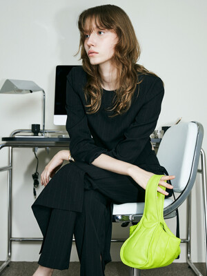 Lamb Skin Mini Hobo_LIME (KISSES SHAPE)